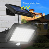 Outdoor solar security light with PIR motion sensor